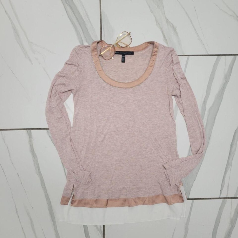 Y2k White House Black Market Office wear Blush Top XXS